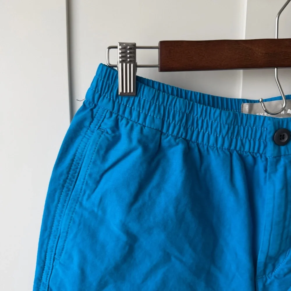 Everlane‎ The Organic Cotton Linen Blend Cargo Shorts Men's Teal Blue small NWT